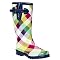 Women's Zulima Bias Plaid Rain Boots - Multicolor