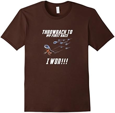 Men's Throwback To My Frst Race I Won Funny Spermatozoon Medium Brown