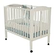 Dream On Me 2 in 1 Portable Folding Stationary Side Crib, White