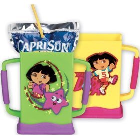 Click here to buy Dora the Explorer Grip 'n Sip Juice Box Carrier by Munchkin.