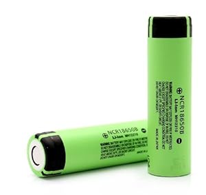 Two Panasonic NCR18650B 3.7V 3400mAh Rechargeable Li-ion Batteries QTY 2