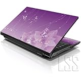 LSS 15 15.6 inch Laptop Notebook Skin Sticker Cover Art Decal Fits 13.3" 14" 15.6" 16" HP Dell Lenovo Apple Asus Acer Compaq (Free 2 Wrist Pad Included) Purple Butterfly
