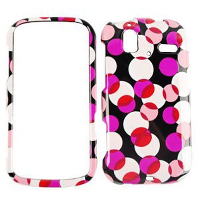 HTC Amaze 4G Muiti Pink Polka Dots on Black Silicone Gel Case/Cover/Faceplate/Snap On/Housing/Protector