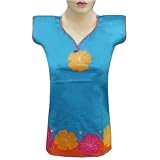 Handmade Embroidered Cotton Top With Beads & Flower Patch Work (Free Shipping) LLtop0052rr