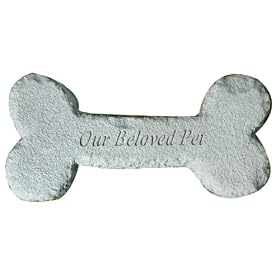 Cast Stone Dog Bone Pet Memorial