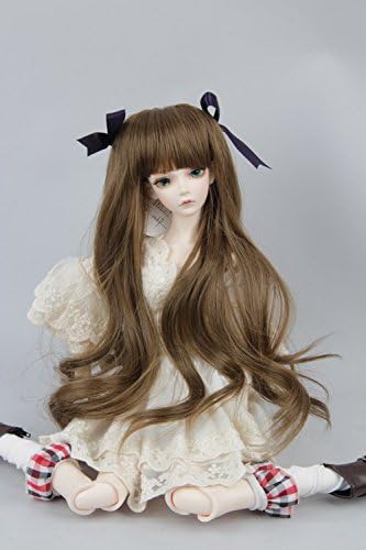 Fashion Kingdom® 1/3 8''-9'' Lolita Princess Long Curly Wavy Brown BJD Wig SD Dollfie Dream AOD DOD DK Volks Hair Girl Gift High Quality Baby Accessory