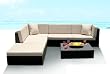 6 Piece Outdoor Wicker Sofa Sectional Set Patio Furniture