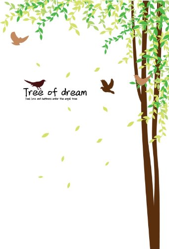 Large Tree of Dream – Feel Love and Happiness Under the Angel Tree Wall Sticker Decals