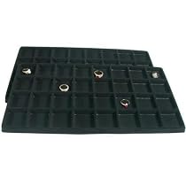 2 Black 32 Slot Coin Jewelry Showcase Display Tray Inserts