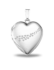 Sterling Silver "Sweetheart" "Cascade of Hearts" Heart Locket 3/4 inch x 3/4 inch