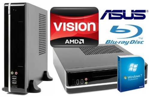 Tronics24 Small1 AMD Fusion E-450 Dualcore, 8 GB DDR3, Asus mit AMD HD6320, 500 GB SATA, USB 3.0, Microsoft Windows 7 Professional, DVD-Brenner mit Blurayfunktion, Sound, GigabitLan, Wlan, Bluetooth, MultimediaPC