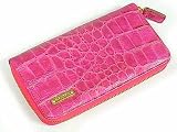 (マックスマーラ)Max Mara クロコデザインラウンドファスナー長財布 ピンク 並行輸入品 マーラー