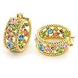 Gold Plated Brass with Multi-Color SwarovskiCrystal Earrings, Weight: 29.20gm Gold Plated Brass with Multi-Color SwarovskiCrystal Earrings, Weight: 29.20gm