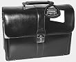 Mancini Black Leather Triple Compartment Laptop 15.4"