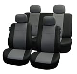 Universal Car Seat Cover Full Set Lether Airbags Ready and Rear Seat Split Pu-002 Gray/black 114