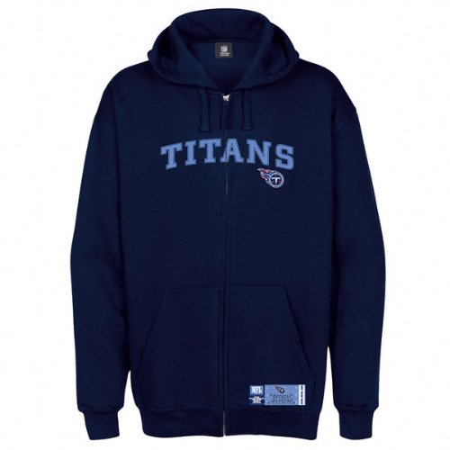 Tennessee Titans Classic Heavyweight Full Zip Hooded Fleece Jacket - Medium