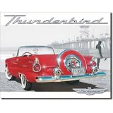 Ford Thunderbird T-Bird Beach Scene Retro Vintage Tin Sign