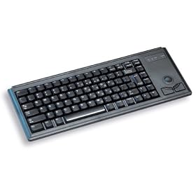 CHERRY Slim Line G84-4400 - Clavier miniature ultra-plat avec trackball int�gr� - version fran�aise (AZERTY) - Dur�e de vie exceptionnelle