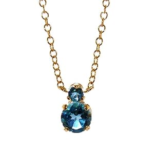 14k Yellow Gold Swiss Blue Topaz Teardrop Necklace, 18'' by