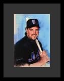 Mike Piazza (With Bat) Sports Gold Wood-Mounted Poster Print - 11