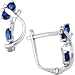 14K White Gold Sapphire Blue Cubic Zirconia Dragonfly Earrings