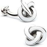 IMAGE OF Ox and Bull OB-DEK-SL-07 Double Ended White Enamel Knot Cufflinks