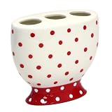 Allure Home Dots Ceramic Toothbrush, Red by Allure Home Creations