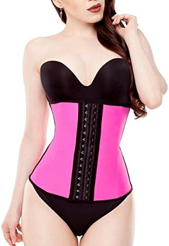 Menglvxinzui Colombian Waist Trainer for Weight Loss Latex Workout Waist Cincher (XL, pink)