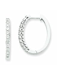 0.8 Carat 14K White Gold Hinged Hoop Earrings