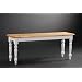 Wood Country Style White Farmhouse Dining Bench with Natural Finish Seat