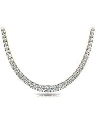 10.00 carat Ladys Classic Round Cut Diamond Necklace in 14 karat Yellow Gold