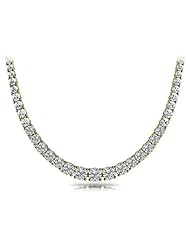 6.00 carat Ladys Classic Round Cut Diamond Necklace in 18 karat Yellow Gold