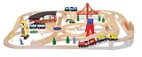 Melissa and Doug Deluxe Wooden Railway Set