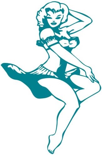 Navy Pin-Up Girl Decal Sticker (turquoise, 5 inch)