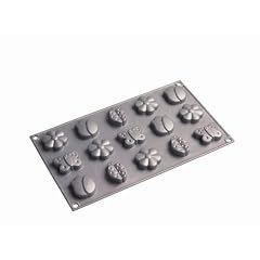 Birkmann 253018 Keks-Konfekt Sommer-Motive, zwei Pl�tzchenformen aus Silikon mit Teigkarte