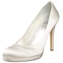 Stuart Weitzman Women's Platswoon Platform Pump,Ivory Satin,9 M US