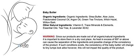 Organic Baby Butter Non-GMO Natural Butter For Your Baby 1oz