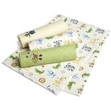 Just Born 4-Pack Flannel Receiving Blankets