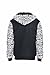 Lee Hanton Men's Full-Zip Graphic Sherpa-Lined Fleece Hooded Sweatshirts Coat Black
