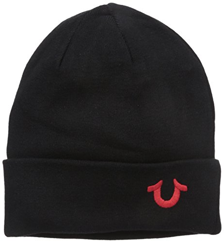 True Religion Mens Knit Cotton Watchcap Black True Red One