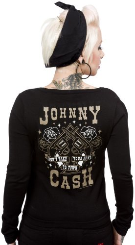 Sourpuss Women's Johnny Cash Guns Cardigan