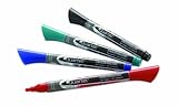 Quartet EnduraGlide Fine Tip Dry-Erase Marker, Non-Toxic, Anti-Roll Cap, 4 Pack, Assorted Colors (5001-10M)