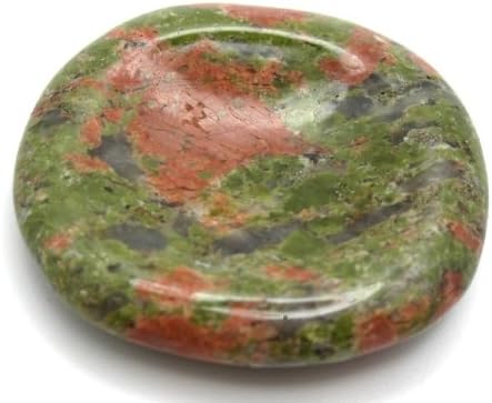 Unakite Worry Stone Crystal Healing Stone with Pouch
