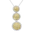 Tressa Sterling Silver Hammered Goldtone with CZ Three Circle Necklace