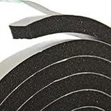 Frost King R734H Sponge Rubber Foam Tape 3/4" W X 7/16" H X 10' L, Black