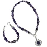Carolyn Pollack Sterling Silver Purple Color Connections Necklace Bracelet Set