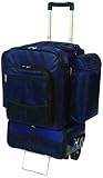 Picnic Time Excursion Deluxe Cooler on Wheels with Picnic Service for 4, Navy