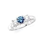 3 Diamond Anniversary Band 3/4 ct. in 14K White Gold with Blue Center Diamond