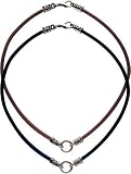 Brown LEATHER CHOKER with Silver Loop By Bico