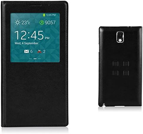Privacy Protective Design Leather Case for Samsung Galaxy Note 3 S4 S5 Smart Privacy Protective Case for Mobile Phone Integrating Multifunctional Keys and Smart Sleep Window (Note 3 black)